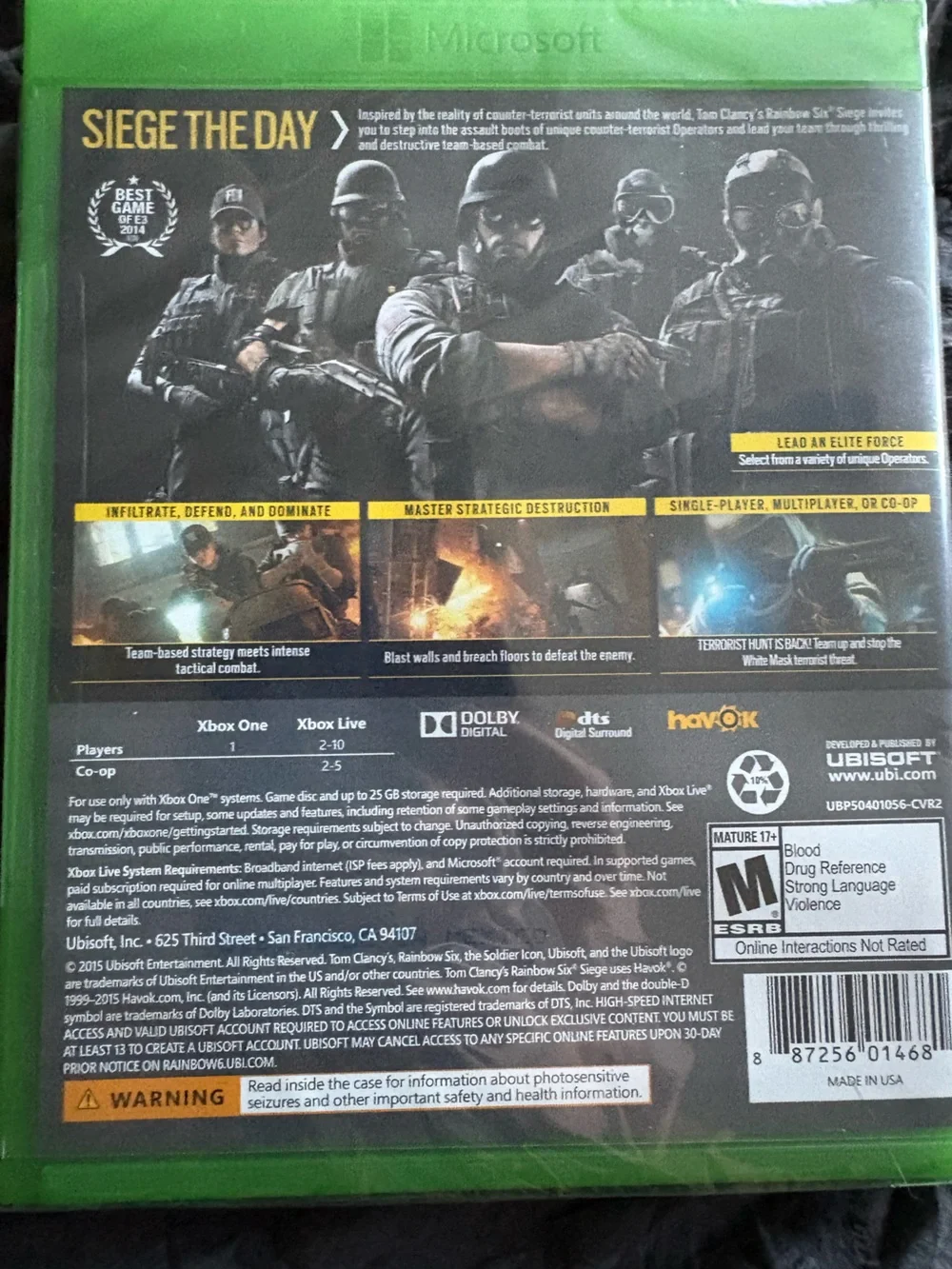 Tom Clancy’s Rainbow Six Siege for Xbox One - Unopened